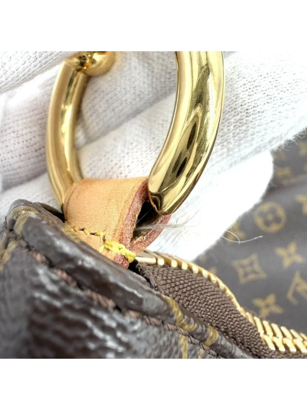 Louis Vuitton Handbag Sully MM Shoulder Monogram Canvas Brown Gold Vintage